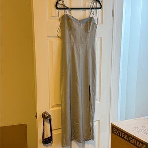 Elegant BlueSpaghetti Strap Dress